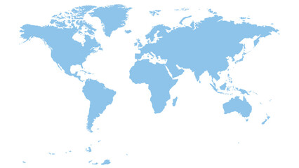 Naklejka premium sky blue editable world map