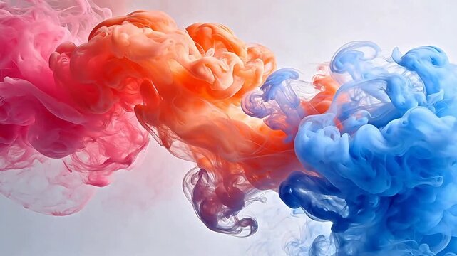 Colorful swirling smoke patterns