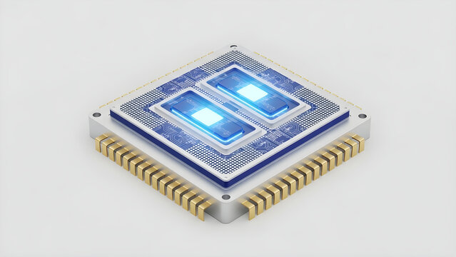 High Performance Dual Core Microchip Processor Representing Advanced Computational Computing Power and Modern Digital Technology Infrastructure