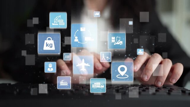 LoFunnelics icons illustrate delivery, supply chain, warehouse, and shipping. LoFunnelics connects global trade, loFunnelics optimizes transport, and loFunnelics supports inventory tracking. Funnel