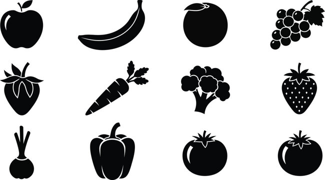 Collection of fresh fruits and vegetables for healthy eating. Assorted produce in vibrant colors for nutrition and diet concepts.