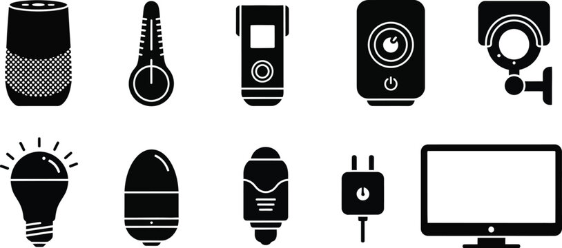 Collection of digital temperature sensors and electronic components. Modern electronic device components for tech projects.