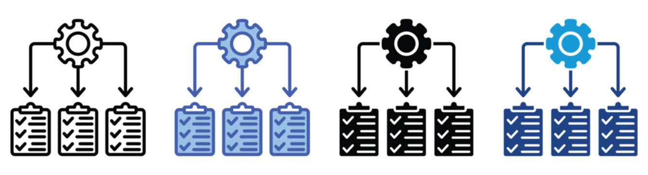 Task Management icon set multiple style
