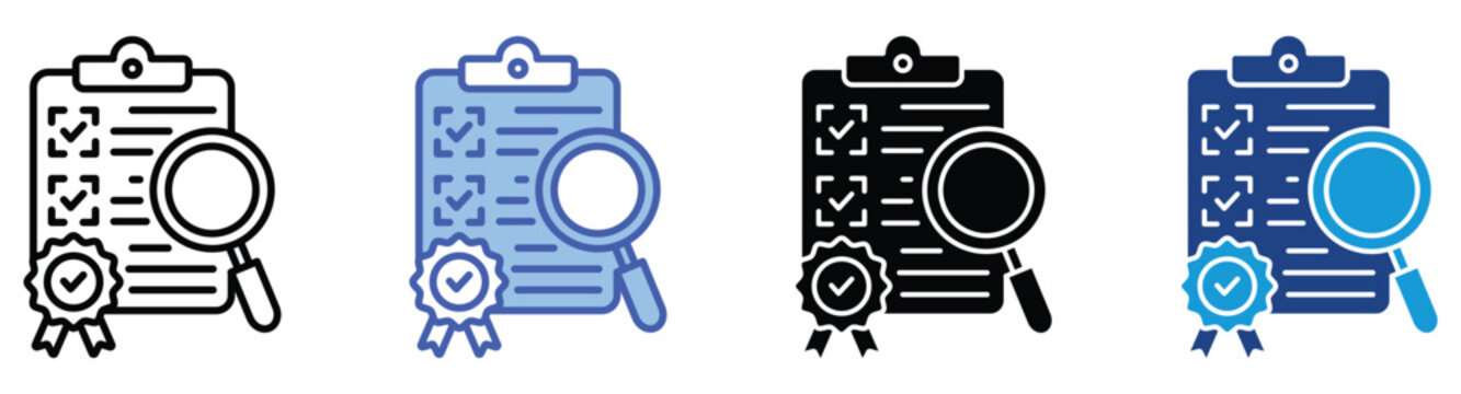 Quality Control icon set multiple style