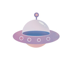 Fototapeta premium Cute Pastel UFO