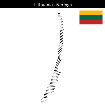 Map of Lithuania region Neringa in concentric small dots