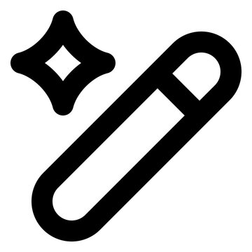 Enchanted wand symbol representing instantaneous smart generation. Perfect for creative photo editing apps, dynamic web builders, and software tools offering automated one-click solutions.
