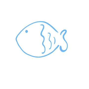 Simple blue fish illustration
