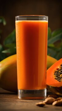 Fresh Papaya Juice in a Glass