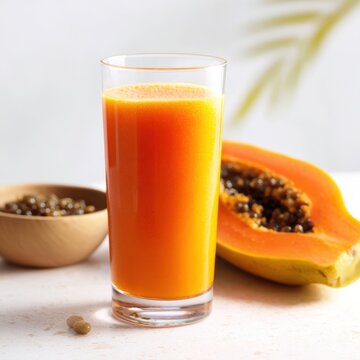 Fresh Papaya Juice in a Glass