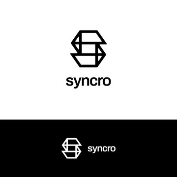 Simple Monogram Geometric S Logo Design Template