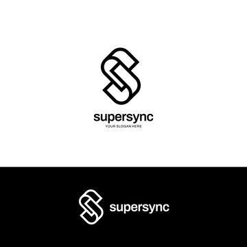 Simple Abstract Initial Shape S Connection Logo Design