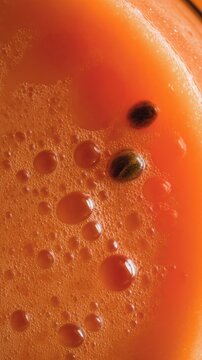 Macro Shot of Fresh Papaya Fruit Texture