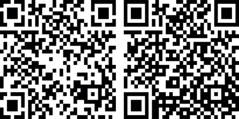 Fototapeta premium PrintVector set of two detailed black and white QR codes for digital scanning and information technology