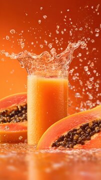 Fresh Papaya Juice with Water Splash