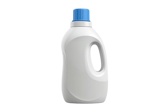 White laundry detergent bottle with blue cap