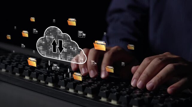 Cloud computing, cloud strategy, and cloud technology transforming digital infrastructure with scalable services, secure data storage, and cloud-based digital business solutions. Muxer