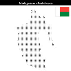 Obraz premium Map of Madagascar region Ambatosoa in small size dots