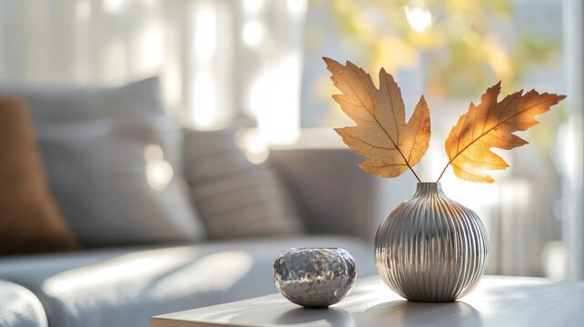 Autumn leaves vase interior
