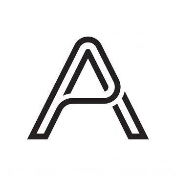 Minimalist letter A logo design formed by a continuous black line on a white background.
