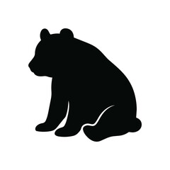 Fototapeta premium Silhouette of a Sitting Panda Bear.
