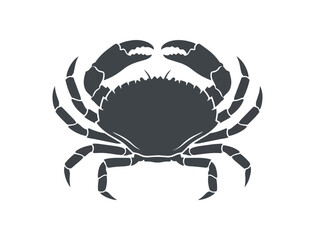 Stylized Silhouette of a Crab with Claws Raised.