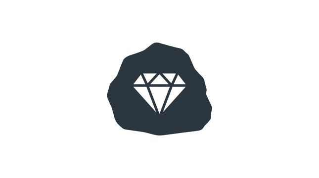 Hidden Diamond in Rough Silhouette Icon
