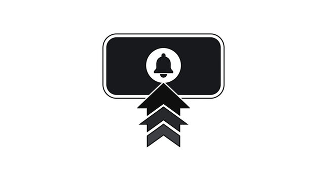 Notification Bell Icon with Upward Arrows