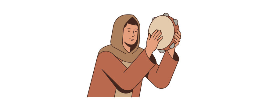 Person playing tambourine