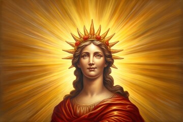 Fototapeta premium Sun with flare painting art photography.