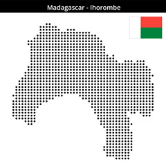 Obraz premium Map of Madagascar region Ihorombe in medium size dots