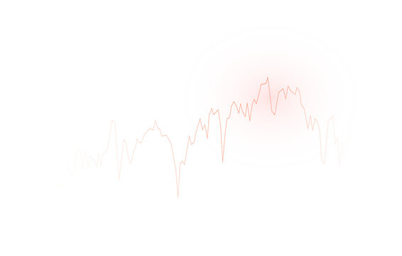Stock market finance business data trend line graph chart red isolated transparent background