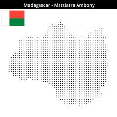Fototapeta premium Map of Madagascar region Matsiatra-Ambony in small size square dots