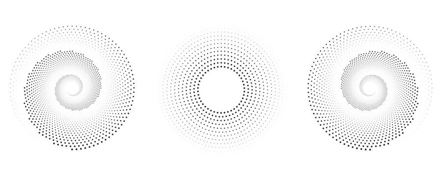 Circle dot frame. Circular border with halftone effect. vector illustration