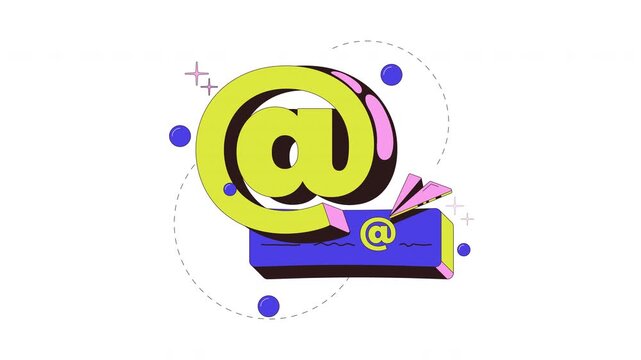 Email verification onboarding ui animation. Digital communication. Valid address e-mail at symbol. Online messaging. Web design. Mobile app intro motion. Micro UX scene 4K on transparent.