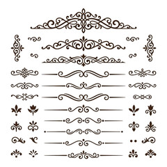 Elegant Ornamental Scrollwork and Floral Design Collection. © e8studio