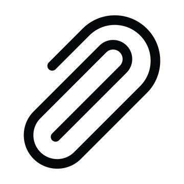 Paper Clip Attachment Icon, Vector Solid Icon, 