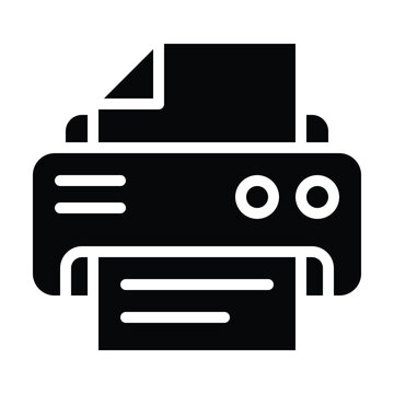 Printer Icon Vector, Printing Machine Isolated Vector Solid Icon, 