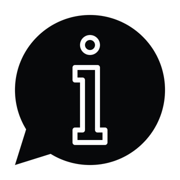 Info Icon, Information Sign Chat Bubble Isolated Vector Solid Icon, 