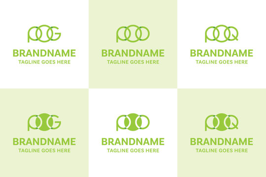 Letters PG PO PQ POG POO POQ Tennis Ball Logo