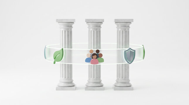 Three pillars of governance; ESG reporting compliance under CSRD/ESRS; board oversight, risk management, internal controls.