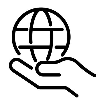Hand Holding Globe Earth Icon