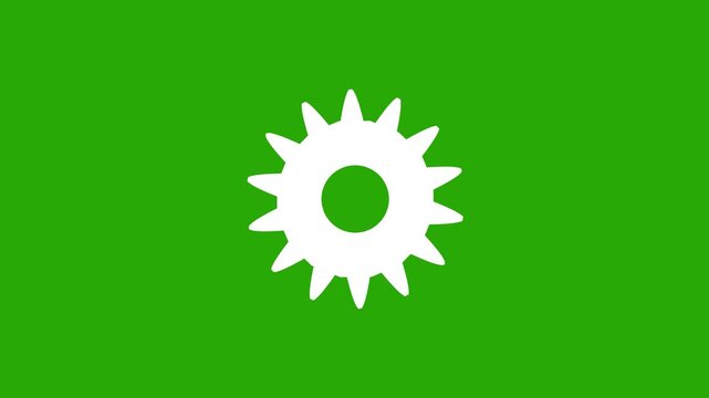 Abstract neon color neon gear settings icon on black background, beautiful gear icon technical concept with on 4k video