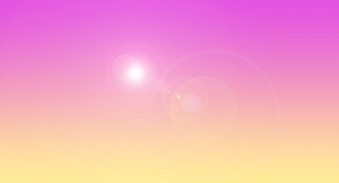 Abstract soft pastel gradient background with a glowing bright lens flare light effect