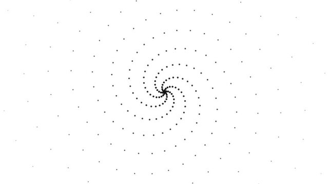 Minimalist dot spiral pattern, abstract black and white design