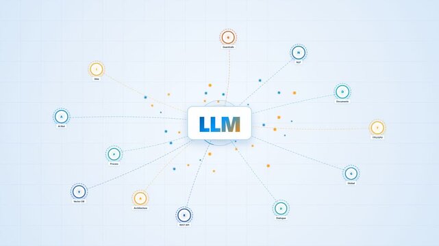 Large Language Model network diagram with connected AI applications