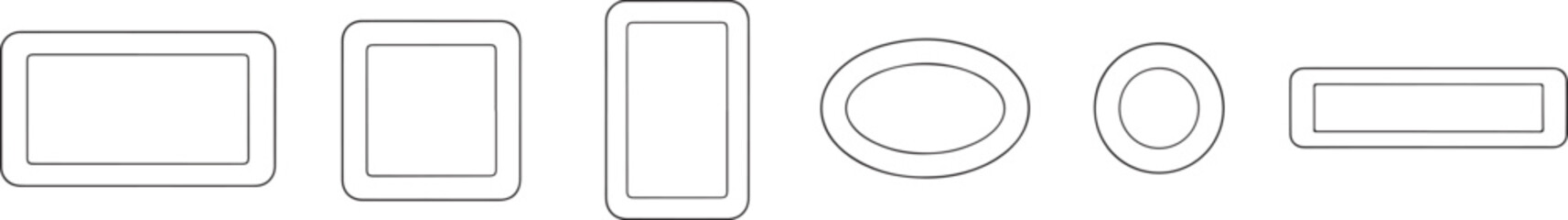Fototapeta premium Collection of blank chalkboard labels with various shapes for decoration and organization