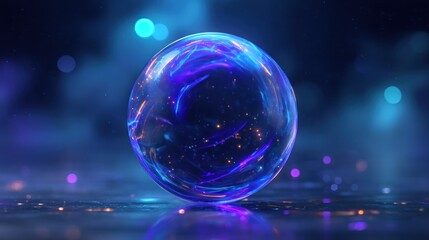 Fototapeta premium Abstract glowing orb with energy