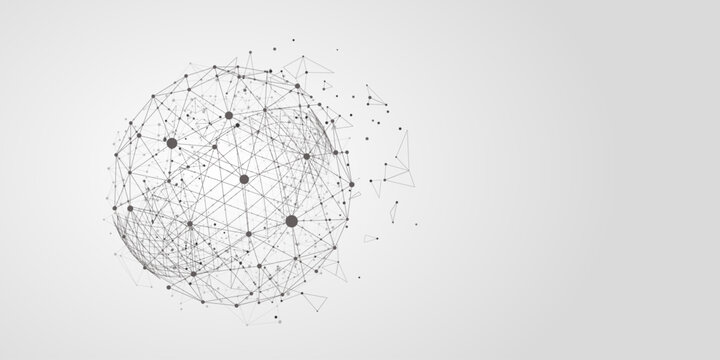 Global network connectivity. The concept of the point and linear composition of the global business map.