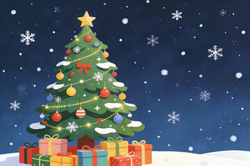 Fototapeta premium christmas tree with gifts